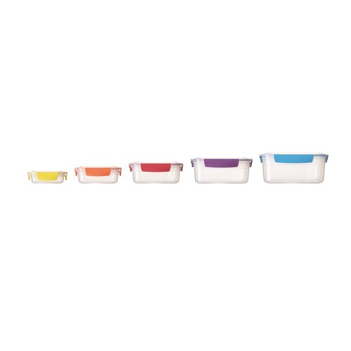 Nest Lock 5 piece container set, H16.3 x D20 x W24.5cm, Multi
