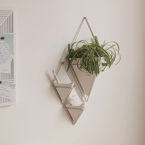 Trigg Set of 2 wall vessels, White/Nickel