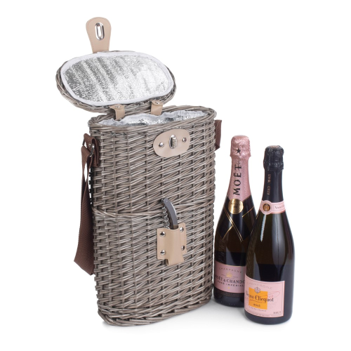 Insulated Carry basket - 2 Bottle, 26 x 15 x 37cm, antique wash