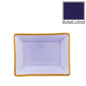 Sous le Soleil Vide poche solid colour, 11 x 9cm, cobalt blue with classic matt gold band