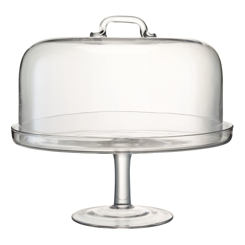 Serve Cakestand and dome, 34.5cm and 32cm, clear