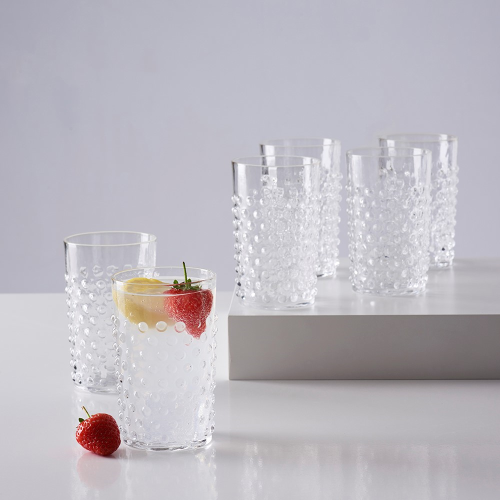 Bobble Set of 6 glass tumblers, 20cl, Clear