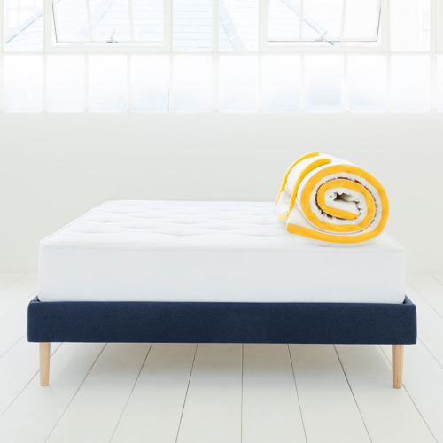  Small double mattress topper, 190 x 120 x 5cm, White/Yellow