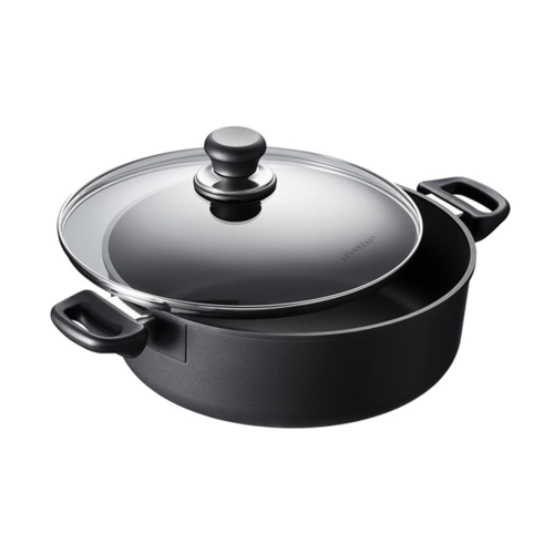 Classic induction Low sauce pot with lid, 26cm - 4.8 Litre, black