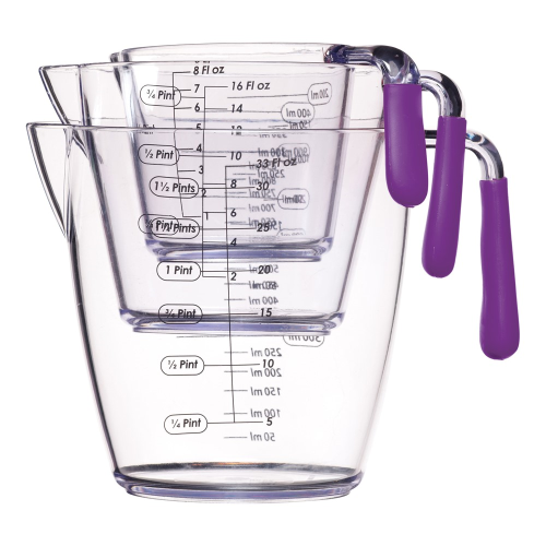  3 piece measuring jug set, Purple