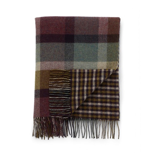 Checked Lambswool throw, 190 x 140cm, Heather/Check Gingham