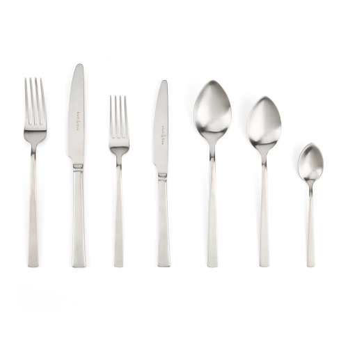 Bloomsbury 42 piece brushed cutlery set, Brushed Stainless Steel