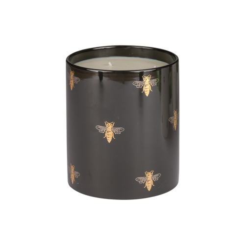 Bee Large candle, H18 x W15cm, Black