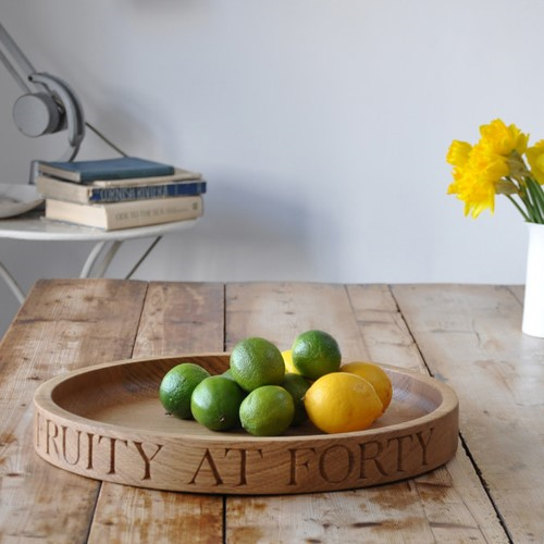  Personalised large fruit or salad bowl, 38cm, oak