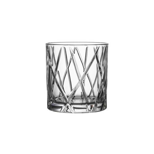 City Set of 4 Whisky Glasses, 34cl - H9.1 x W8.6cm, glass