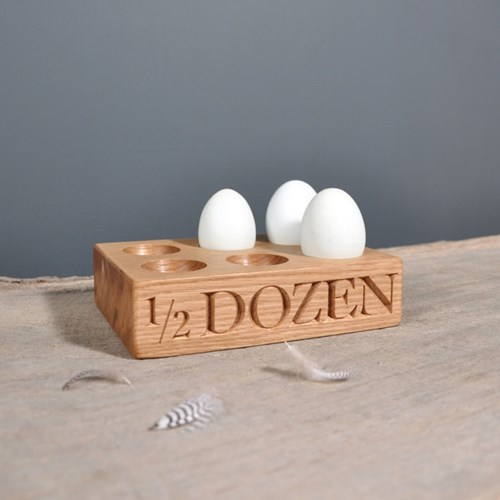 1/2 Dozen 6 egg rack, 17.5 x 12.5 x 4.5cm, Oak