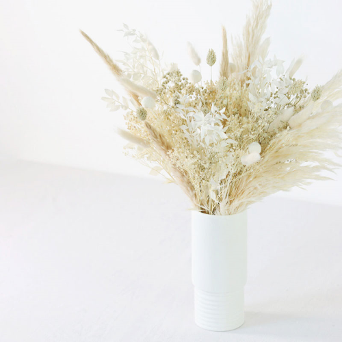 Natural Whites Medium hand-tied bouquet, H36-42cm, Ecru