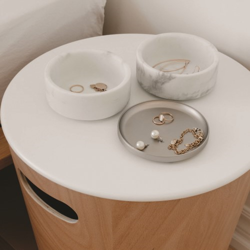 Tesora Jewellery organizer, 13 x 13 x 11cm, white/nickel