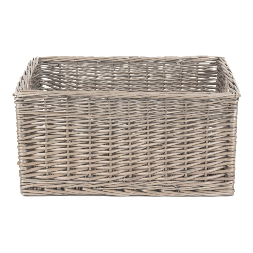 Antique Wash Storage basket, H23 x W34 x L47cm, Willow