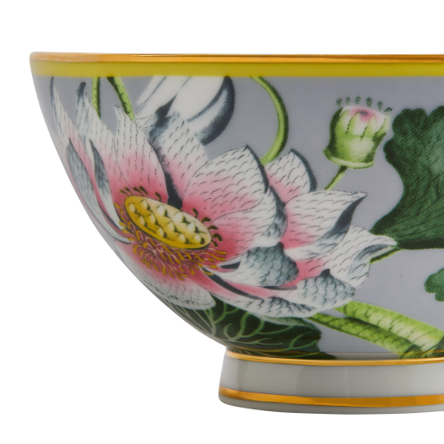 Wonderlust Waterlily Gift Bowl, D11cm, Grey/Floral
