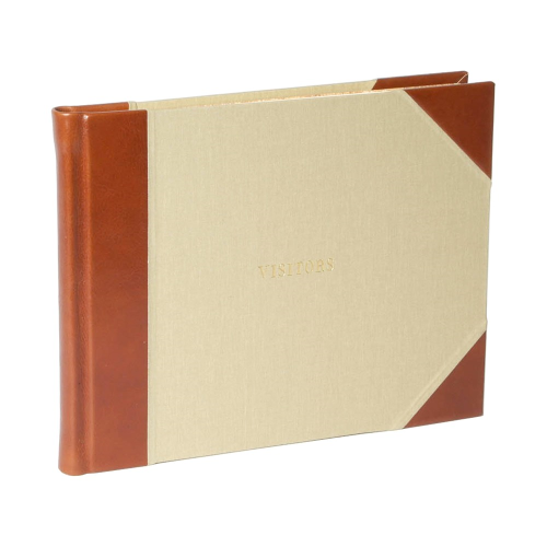 Tuscan Range Visitors book, 16 x 21.5cm, Half Bound Leather