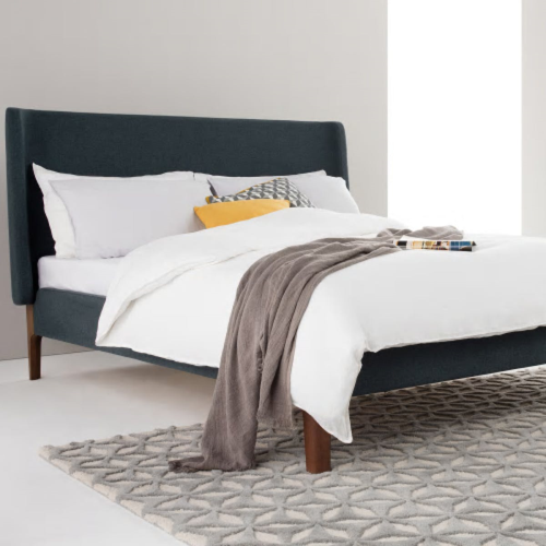 Roscoe King size bed, H114 x W172 x D215cm, Aegean Blue