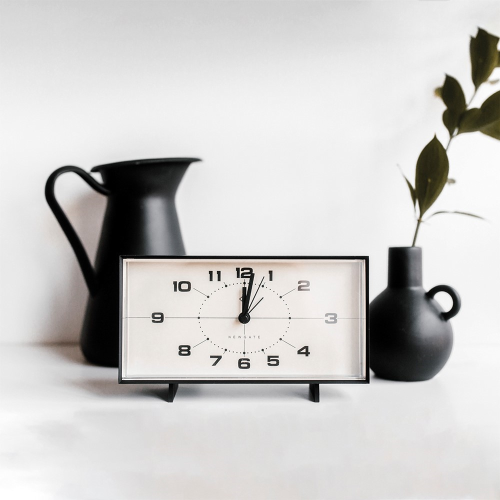 The Wideboy Alarm clock, H12 x W20.5 x D6cm, Black