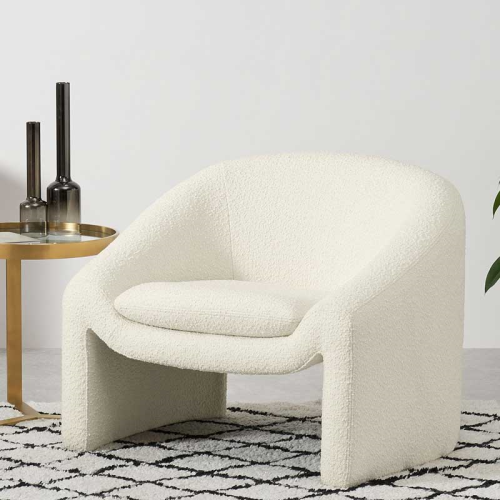 Shona Accent Chair, H71 x W89 x D80cm, Whitewash