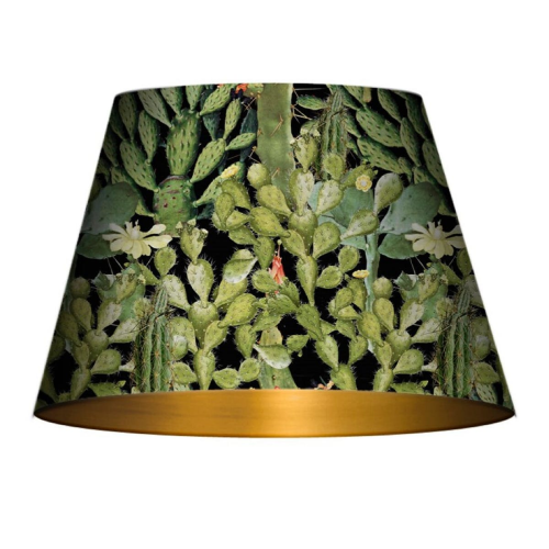 Opuntia Anthracite Cone lampshade with metallic gold lining, H30 x L45 x W45cm, Green & Multi