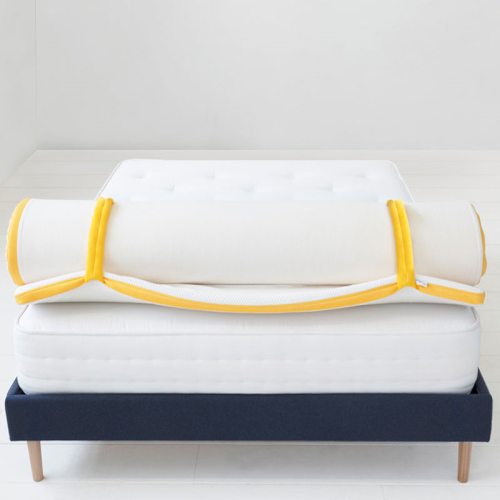 Small double mattress topper, 190 x 120 x 5cm, White/Yellow