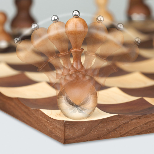 Wobble Chess set, 38 x 38 x 3cm, Walnut