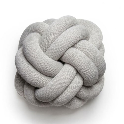 Knot Cushion, H30 x W30 x D15cm, white grey