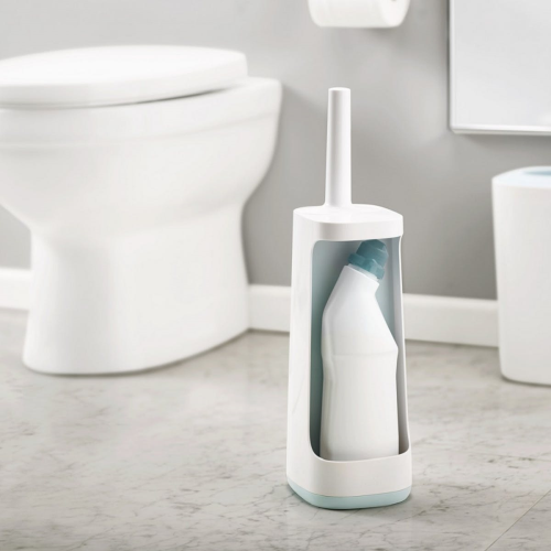 Flex Plus Smart toilet brush with storage bay, White/Blue