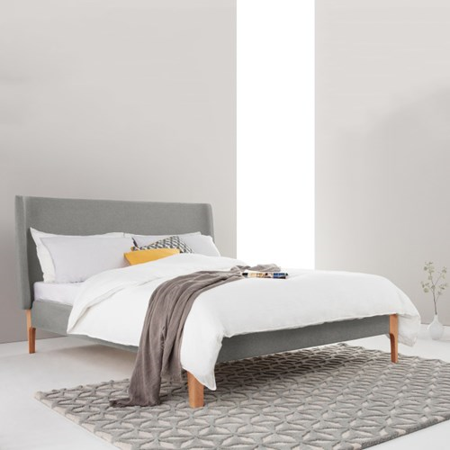Roscoe Super king size bed, H114 x W202 x D215cm, Grey