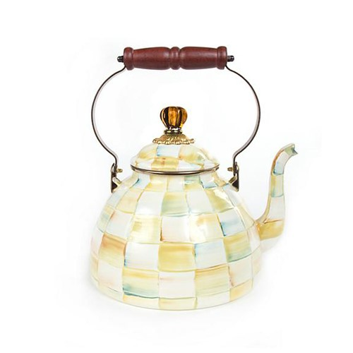 Parchment Check Tea kettle, 3.4L, cream