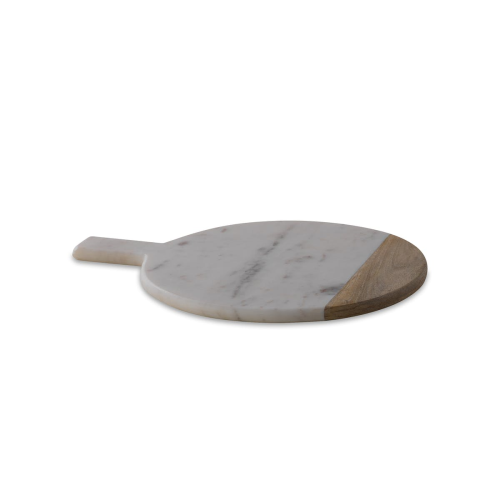 Bwari Round Marble Board, D32cm, White