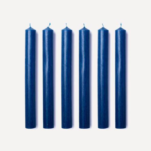 Lupin Set of 6 Dinner Candles, H20cm, Dark Blue