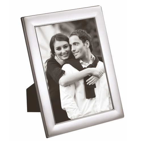 W Series - Plain Photograph frame, 10 x 8", silver plate with mahogany finish back
