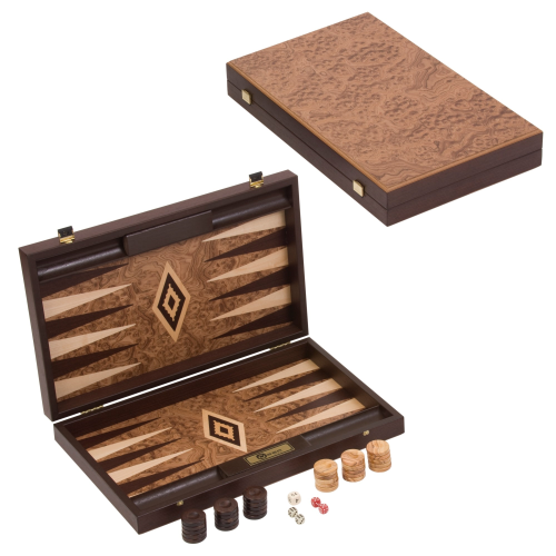  Backgammon Set, Walnut Burl