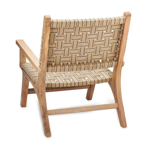 Yamuna Ticking Stripe Lounge Chair, One Size, Black & Natural