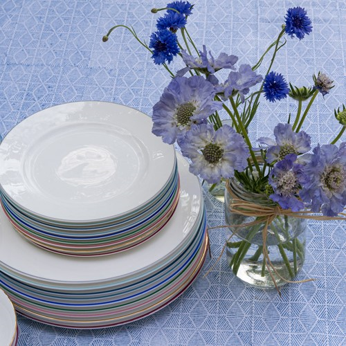Rainbow Collection Side plate, 20cm, Marine Blue Rim