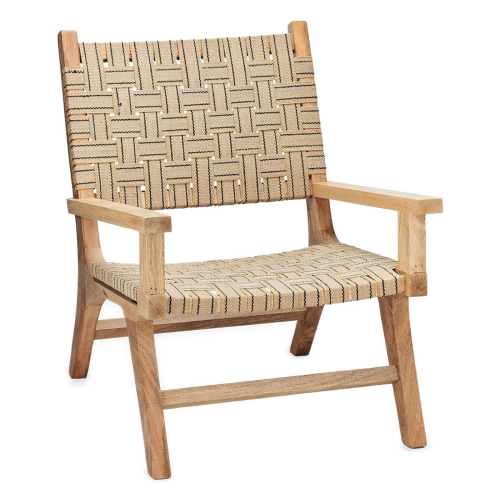 Yamuna Ticking Stripe Lounge Chair, One Size, Black & Natural