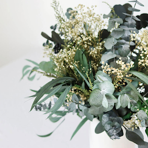 Greenery & Neutrals Large hand-tied bouquet, H42-48cm, Matcha