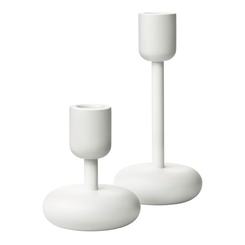 Napula by Matti Klenell 2012 Pair of candleholders, 18.3 and 10.7cm, White