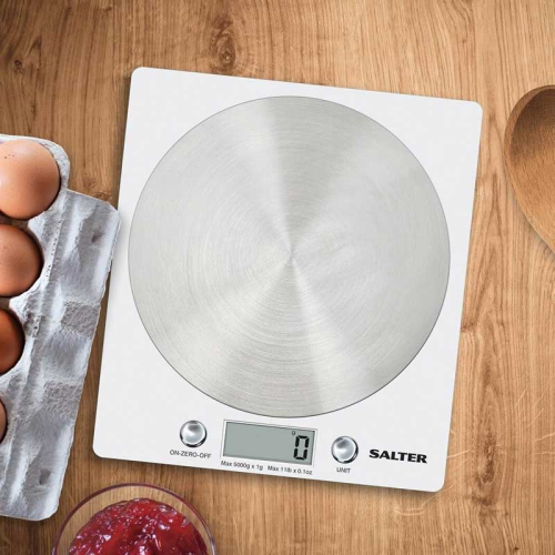 Disc Digital kitchen weighing scales, silver