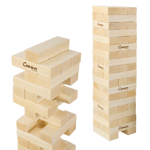  Giant tumble tower, 90cm builds to over 150cm, hardwood blocks in canvas bag