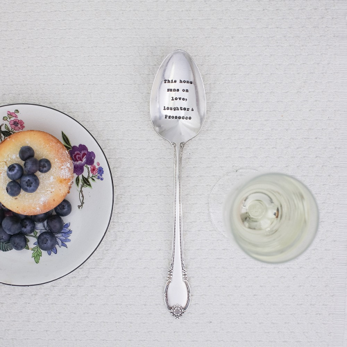 This Home Runs On Love Serving spoon, 21cm, Silver Plated