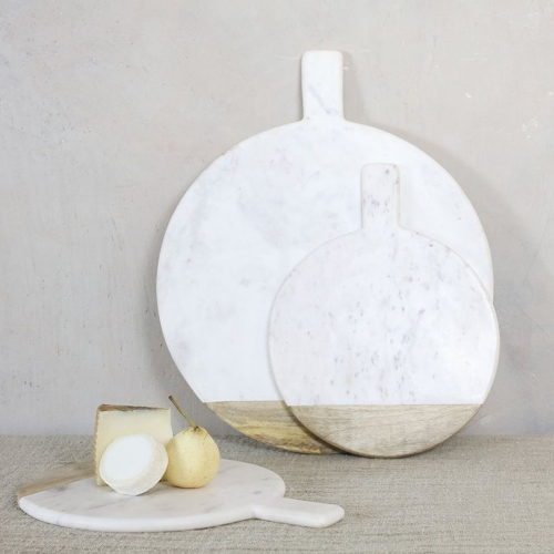 Bwari Round Marble Board, D32cm, White