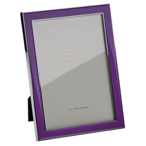 Enamel Range Photograph frame, 5 x 7" with 15mm border, Purple With Silver Plate