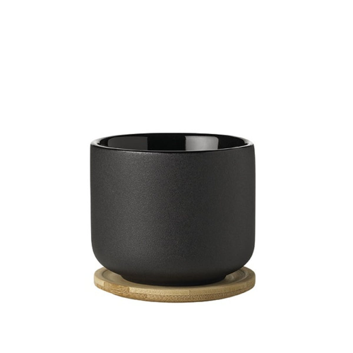 Theo by Francis Cayouette Cup with coaster, H8cm, Black