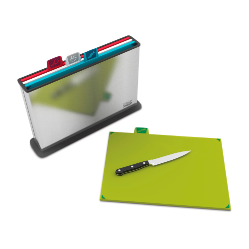 Index steel Chopping board set with steel case, 38 × 25 × 8.5cm, Multi Colour