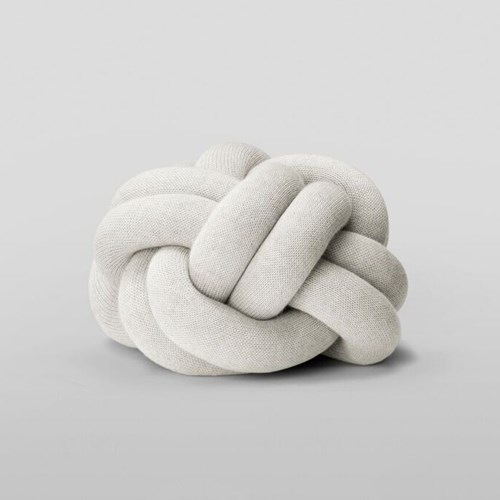Knot Cushion, H30 x W30 x D15cm, white grey