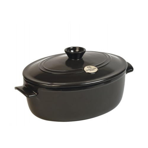  Oval casserole with lid, 34 x 27 x 19cm - 6.0 Litre, Charcoal
