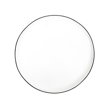 Abbesses Set of 4 large plates, 26.7cm, black rim