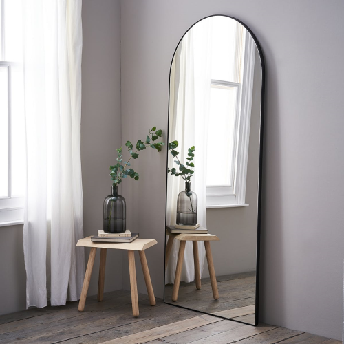 Chiltern Full-length arch mirror, 79 x 187cm, Black